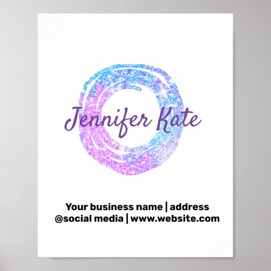 Colorful watercolor abstract add name text ポスター (正面)