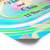Colorful watercolor abstract add name text ポスター (角)