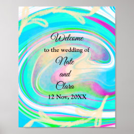 Colorful watercolor abstract add name text ポスター