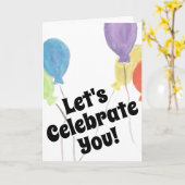 Colorful Watercolor Balloon Celebration Card カード (黄色い花)