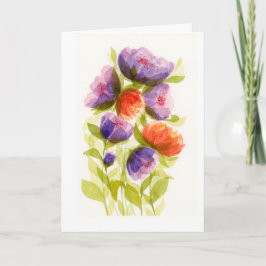 Colorful Watercolor Botanical Art カード