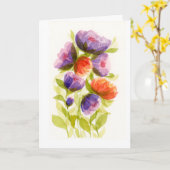 Colorful Watercolor Botanical Art カード (黄色い花)