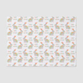 Colorful Watercolor Bunnies And Happy Easter Text 薄葉紙 (正面)