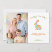 Colorful Watercolor Bunny Family Easter Photo カード (正面)
