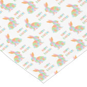 Colorful Watercolor Bunny Pattern Happy Easter ショートテーブルランナー (コーナー)