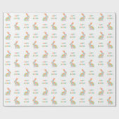 Colorful Watercolor Bunny Pattern Happy Easter ラッピングペーパー (フラット)