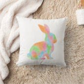 Colorful Watercolor Bunny Shape Cute Easter クッション (ブランケット)