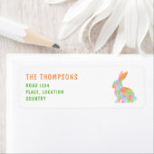 Colorful Watercolor Bunny Shape Cute Easter ラベル (インサイチュ)