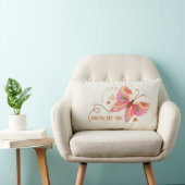 Colorful Watercolor butterfly motivational boho  ランバークッション (椅子)