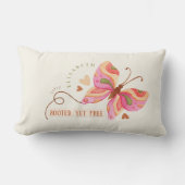 Colorful Watercolor butterfly motivational boho  ランバークッション (正面)