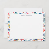 Colorful Watercolor Butterfly Pattern  ノートカード (正面)