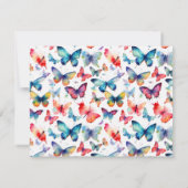 Colorful Watercolor Butterfly Pattern  ノートカード (裏面)