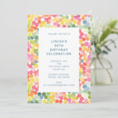 Colorful Watercolor Confetti Birthday Celebration 招待状 (スタンド正面)