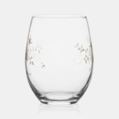 Colorful Watercolor Floral Hummingb Bridal Shower  ステムなしワイングラス (左)