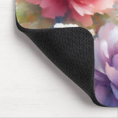 Colorful Watercolor Floral Template Monogram マウスパッド (コーナー)