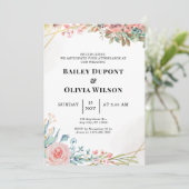 Colorful Watercolor Floral Wedding Invitation Card 招待状 (スタンド正面)
