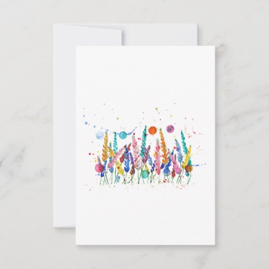 Colorful Watercolor Flowers 招待状 (正面)