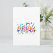 Colorful Watercolor Flowers 招待状 (スタンド正面)