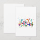 Colorful Watercolor Flowers 招待状 (正面/裏面)