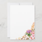 Colorful Watercolor Flowers Custom Photo Wedding サンキューカード (裏面)