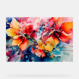 Colorful Watercolor Flowers Vibrant Art アクリルサイン