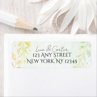 Colorful Watercolor Gold Foil Minimalist  ラベル