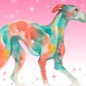 Colorful Watercolor Greyhound Fine Art ポスター