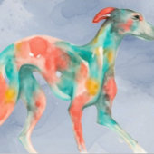 Colorful Watercolor Greyhound Fine Art ポスター