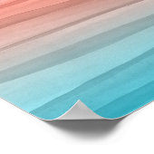 Colorful Watercolor Lines Gradient Art ポスター (角)