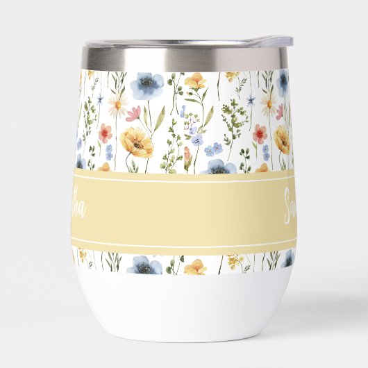 Colorful Watercolor Monogram Spring Wildflower (左面)