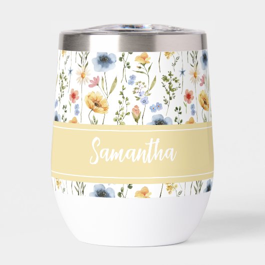 Colorful Watercolor Monogram Spring Wildflower (正面)