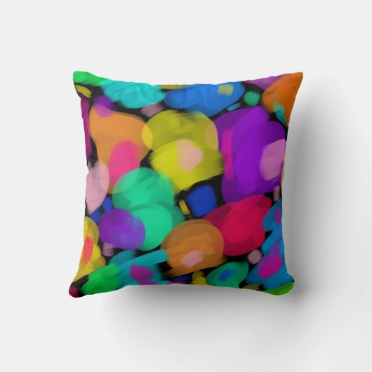 Colorful watercolor print クッション (裏面)