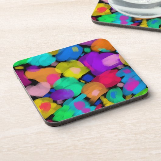 Colorful watercolor print コースター (左側)