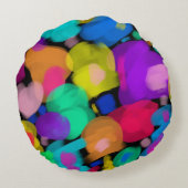 Colorful watercolor print ラウンドクッション (裏面)