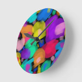Colorful watercolor print ラウンド壁時計 (傾斜)