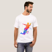 Colorful Watercolor Soccer Player Silhouette Graph Tシャツ (正面フル)