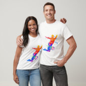 Colorful Watercolor Soccer Player Silhouette Graph Tシャツ (ユニセックス)