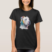 Colorful Watercolor splash Dogo argentino Tシャツ (正面)