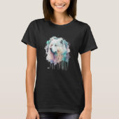 Colorful watercolor splash Samoyed Tシャツ (正面)