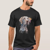 Colorful watercolor splash Weimaraner Tシャツ (正面)