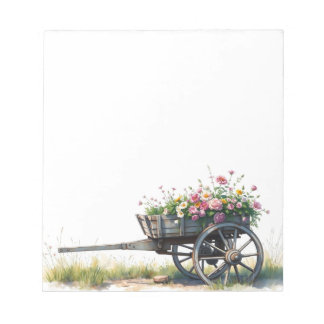 Colorful Watercolor Spring Blooms Floral Notepad ノートパッド