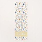 Colorful Watercolor Spring Wildflower Custom Name ヨガマット (正面)