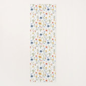 Colorful Watercolor Spring Wildflower Custom Name ヨガマット (裏面)