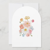 Colorful Watercolor Wildflower Arch Wedding 招待状 (裏面)