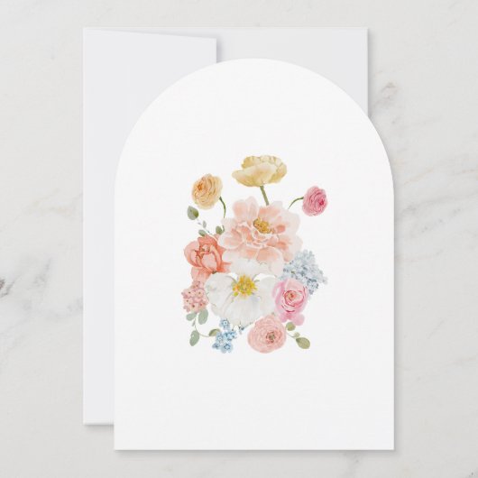 Colorful Watercolor Wildflower Arch Wedding 招待状 (裏面)