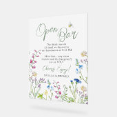 Colorful Watercolor Wildflower Open Bar wedding アクリルサイン (傾斜)