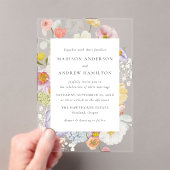 Colorful Watercolor Wildflower Wedding アクリル招待状 (インサイチュ (ポータブル))