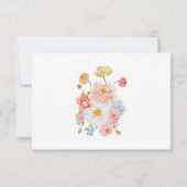 Colorful Watercolor Wildflower Wedding 出欠カード (裏面)