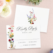 Colorful Watercolor Wildflower Wedding 出欠カード