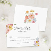 Colorful Watercolor Wildflower Wedding 出欠カード